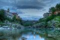 Bridge ovre Soca river in Kanal at dawn