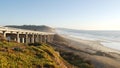 Bridge on pacific coast highway, Torrey Pines beach sunset, California road trip Royalty Free Stock Photo