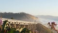 Bridge on pacific coast highway, Torrey Pines beach sunset, California road trip Royalty Free Stock Photo