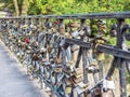 Bridge with padlocks of love