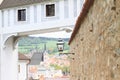 Bridge on palace in Cesky Krumlov Royalty Free Stock Photo