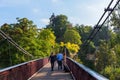 Bridge in the Parc des Buttes Chaumont, Paris Royalty Free Stock Photo