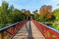Bridge in the Parc des Buttes Chaumont, Paris Royalty Free Stock Photo