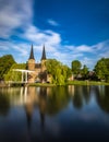 The bridge is part of the 1514 Oospoort and used to close the gate. Netherlands Canal Royalty Free Stock Photo