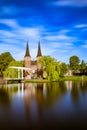 The bridge is part of the 1514 Oospoort and used to close the gate. Netherlands Canal Royalty Free Stock Photo