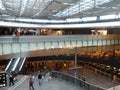 Bridge with Passengers, Entrance Hall and Shopping Area, Zurich-Airport ZRH Royalty Free Stock Photo