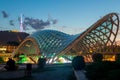 Bridge of Peace, modern pedestrian bridge over the Mtkvari River in the center of Tbilisi