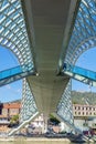 Bridge of peace over Mtkvari river in Tbilisi, Georgia. Bottom view