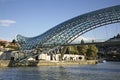 Bridge of Peace over the river Kura in Tbilisi. Georgia