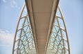 The bridge of Peace in Tbilisi over the river Kura. Part of the iron bridge.