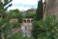 Bridge for pedestrians over a river with less water in Palma which leads into old town