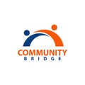 Bridge people community logo design Royalty Free Stock Photo
