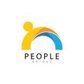 bridge people logo icon vector illustration Royalty Free Stock Photo