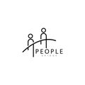 bridge people logo icon vector illustration Royalty Free Stock Photo