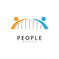 bridge people logo icon vector illustration Royalty Free Stock Photo