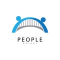 bridge people logo icon vector illustration Royalty Free Stock Photo