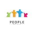 bridge people logo icon vector illustration Royalty Free Stock Photo
