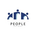 bridge people logo icon vector illustration Royalty Free Stock Photo