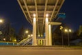 Bridge in perspective from a lower angle in the evening.