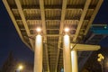 Bridge in perspective from a lower angle in the evening.