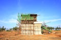 Bridge pier in construction site Royalty Free Stock Photo