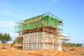 Bridge pier in construction site Royalty Free Stock Photo