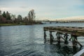 520 Bridge With Pier Near Seattle Royalty Free Stock Photo