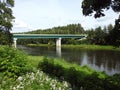 Bridge, plants and river Nemunas, Lithuania