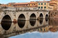 The bridge Ponte d `Augusto in Rimini, Italy