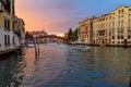 Bridge Ponte dell`Accademia over Grand Canal on sunset. Venice. Italy Royalty Free Stock Photo