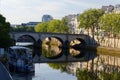 Bridge Ponte Marie over Seine river in early morning, Paris, Europe. Royalty Free Stock Photo