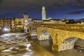 Bridge Ponte Pietra in the evening, Verona