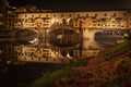 Bridge Ponte Vecchio in Florence in the night in autumn Royalty Free Stock Photo