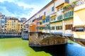 Bridge of Ponte Vecchio on the river Arno - Florence, Italy. Royalty Free Stock Photo