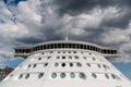 Bridge and Portholes on Front of Cruise Ship Royalty Free Stock Photo