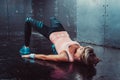 Bridge pose sporty woman doing fitness workout Royalty Free Stock Photo