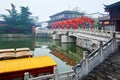 The bridge and Qinhuai River Royalty Free Stock Photo