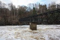 bridge and the raging river