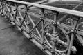 Bridge railing black and white Royalty Free Stock Photo