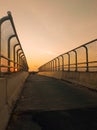Bridge railing perspective in the afternoon Royalty Free Stock Photo