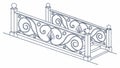 Bridge Railing Perspective Sketch, vector design Generative AI Royalty Free Stock Photo