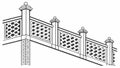 Bridge Railing with X-Pattern Lattice: Modern Design, vector design Generative AI Royalty Free Stock Photo