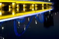 Bridge reflection in the lake night view Royalty Free Stock Photo