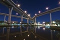 The bridge reflection under twilight,Bangkok Royalty Free Stock Photo