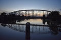 Bridge and reflection in Waco Texas in May 2018 Royalty Free Stock Photo