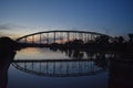Bridge and reflection in Waco Texas in May 2018 Royalty Free Stock Photo