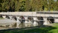 Bridge. Restoration of a Baroque footbridge. Scaffolding