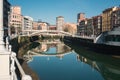 Bridge of the Ribera de Bilbao on a sunny day Royalty Free Stock Photo