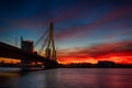 Bridge in Riga at sunset