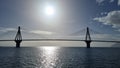 bridge of rio antirio in patra greece Royalty Free Stock Photo